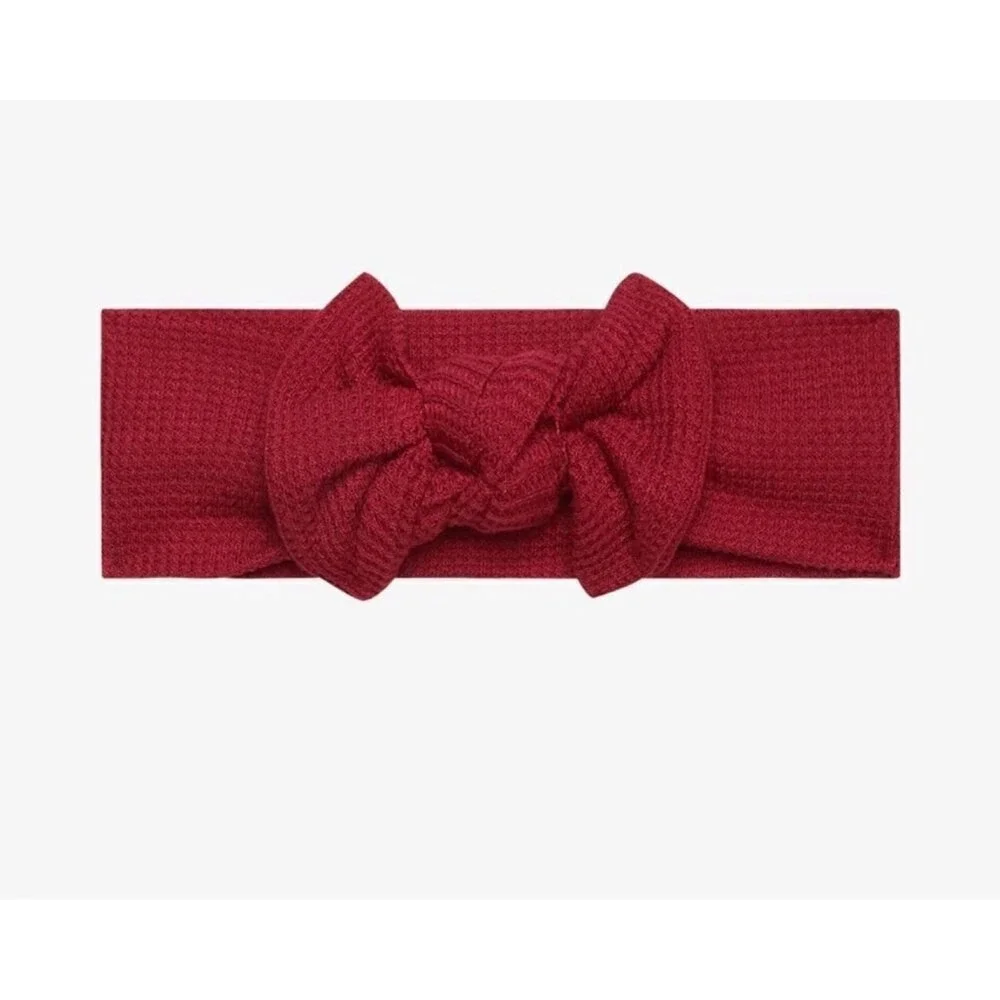 Posh Peanut Bamboo Bordeaux Waffle Swaddle with Headband Red Baby Blanket‎ NWT